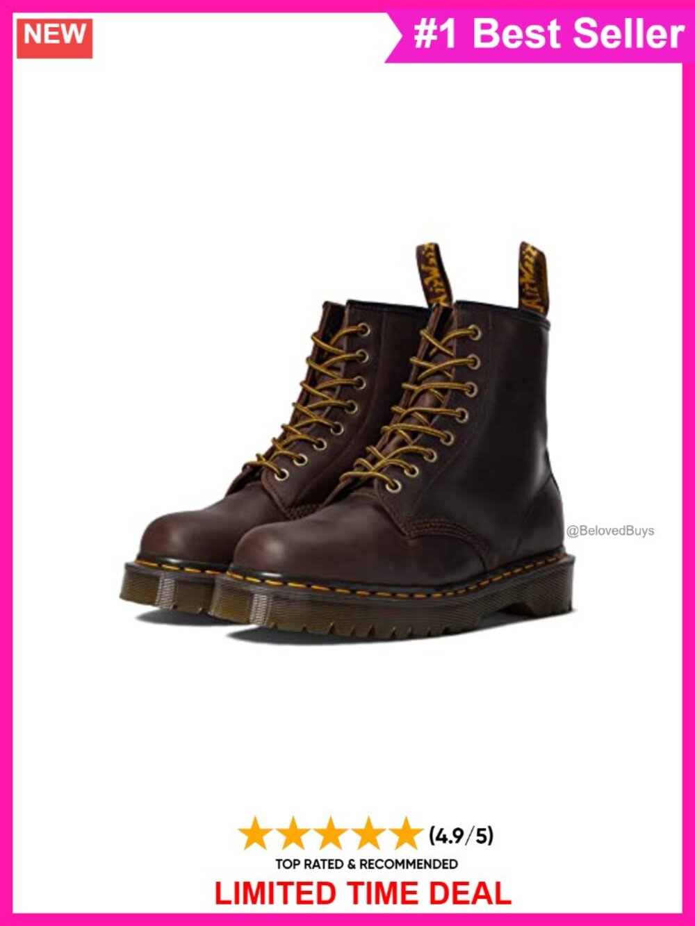 1460 Bex Leather Combat Boots Goodyear Welt Ankle Work Boots